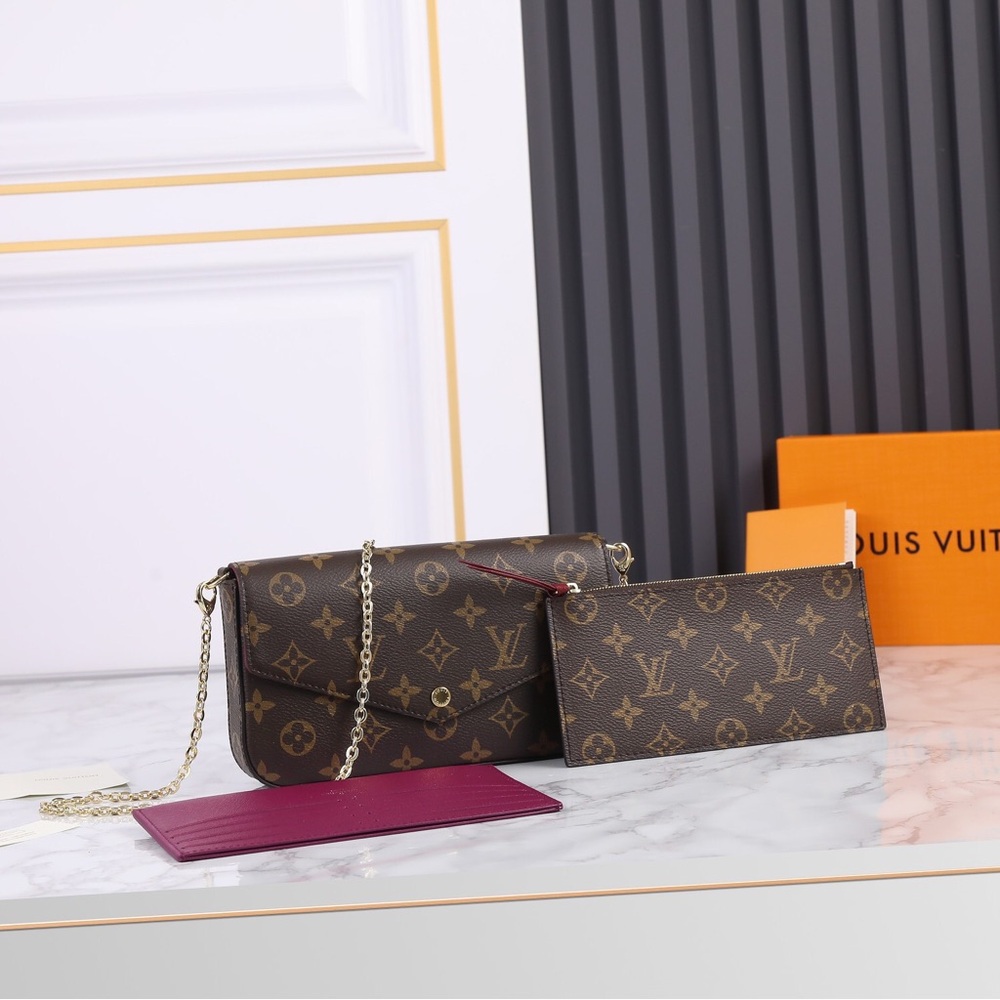 Louis Vuitton Pochette Felicie Monogram Fuchsia Lining - Picture 2 of 9